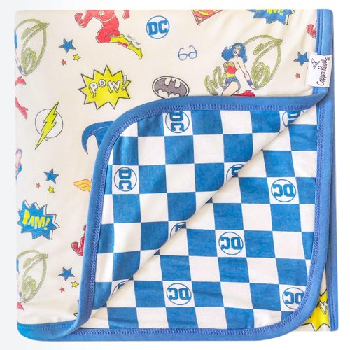 Copper Pearl Justice League Three-Layer Baby Blanket: Soft Quilts for Boys & Girls | Breathable, Cozy Toddler Blanket | Newborn Quilt | 46x46 Premium Polyester/Rayon