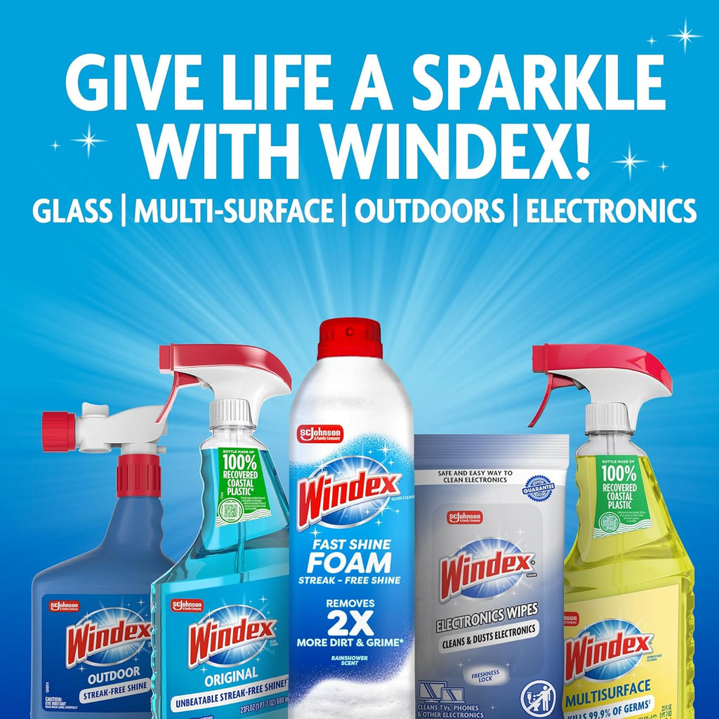 Windex Outdoor Window & Glass Cleaner - Ammonia-Free Formula for Deep Cleaning | 32 Fl Oz (Pack of 2)