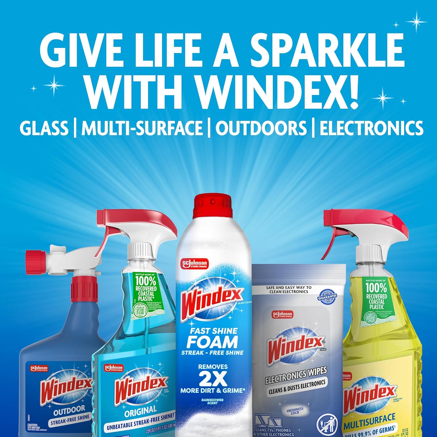 Windex Outdoor Window & Glass Cleaner - Ammonia-Free Formula for Deep Cleaning | 32 Fl Oz (Pack of 2)
