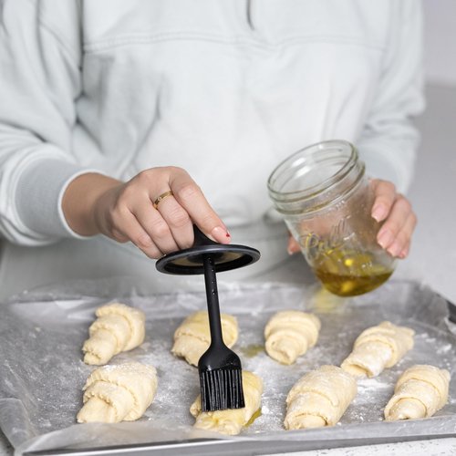 Jarware Silicone Black Basting Brush Lid For Wide Mouth Mason Jars