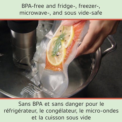 FoodSaver Vacuum Sealer Bags - Custom Fit Airtight Food Storage Rolls, 8" x 20' (Pack of 2)