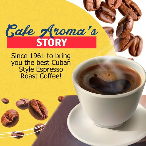 Café Aroma Dark Roast Espresso Ground Coffee, Bulk Coffee, Authentic Cuban Style Coffee, Vacuum Sealed - 8.8 oz (24-Pack)