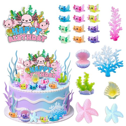 Axolotl Cake Topper Axolotl Birthday Decorations
