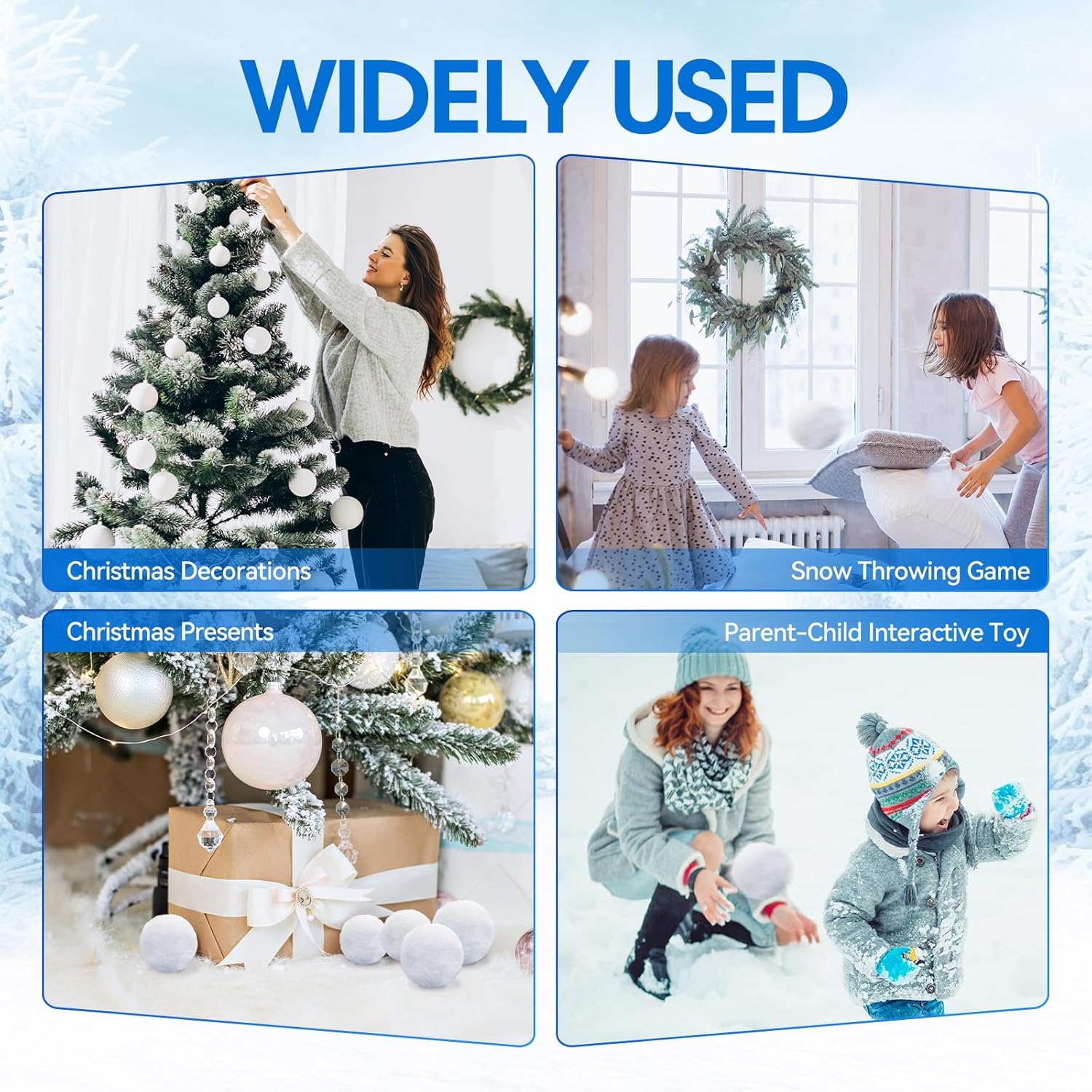 Skiennix 20 Pack Snow Toy Balls - Soft Plush Indoor Snow Fight Balls for Kids | Winter Fun & Christmas Decor