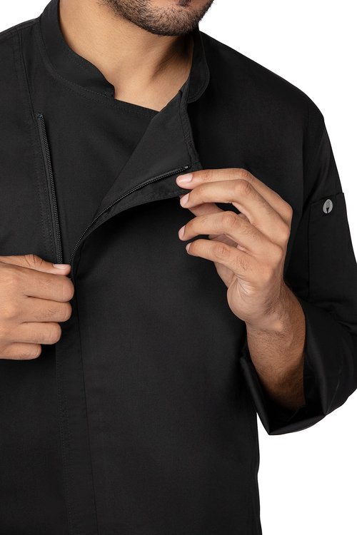Chef Works Unisex Sustainable Hartford Chef Coat, Black, Medium