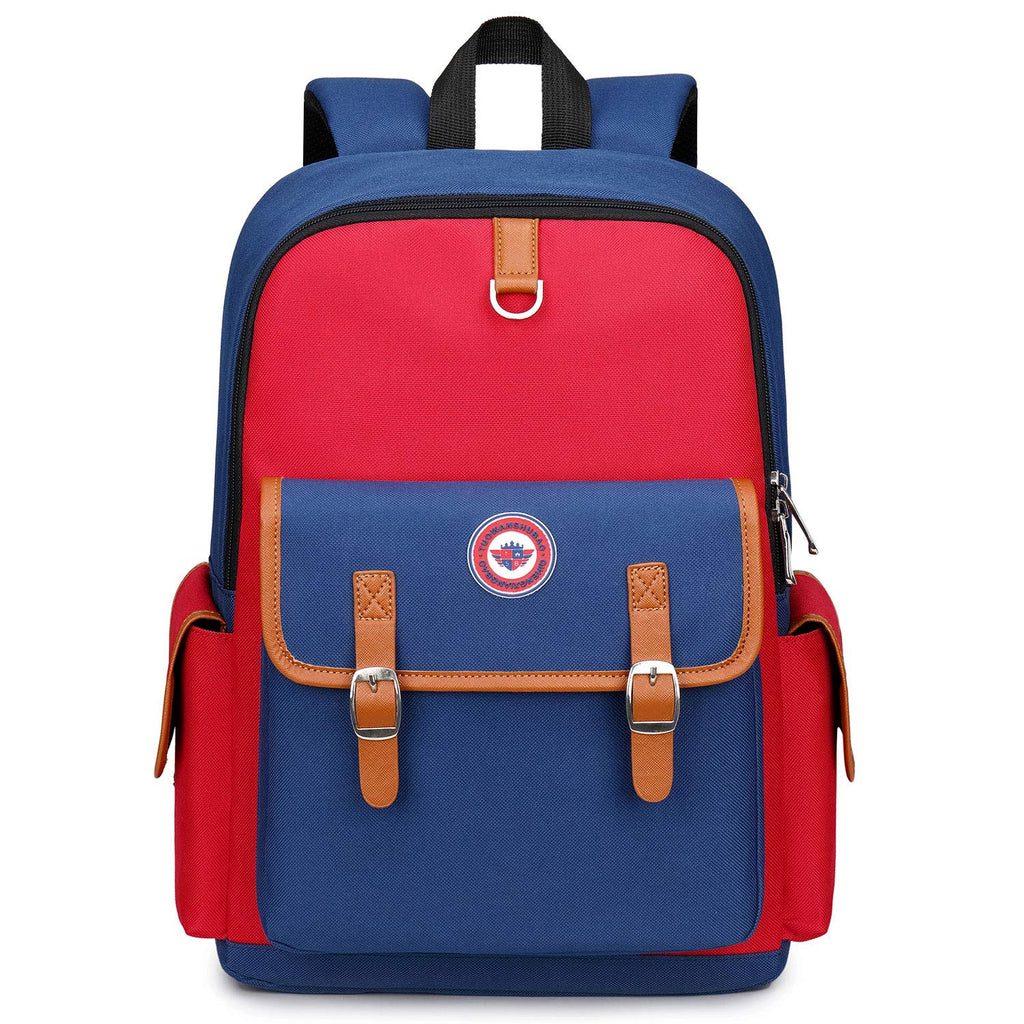 weiatas Kids Backpack Children Bookbag Preschool Kindergarten Elementary School Bag for Girls Boys (Red-blue, Small)