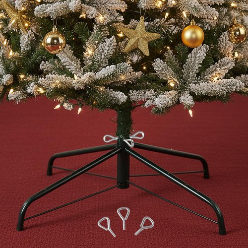 REFGY Heavy-Duty Folding Christmas Tree Stand, 15.7'' Metal Artificial Tree Holder, Replacement Base for 4-6 Ft Xmas Trees with 0.75''-1.26'' Pole, Sturdy, Durable & Easy Assembly