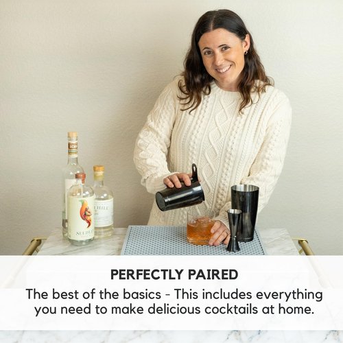 A Bar Above Cocktail Shaker Set, 4-Piece Professional Bartender Kit with Boston Shaker, Strainer and Jigger, Stainless Steel Bar Accessories for Craft Cocktails, Antique Copper