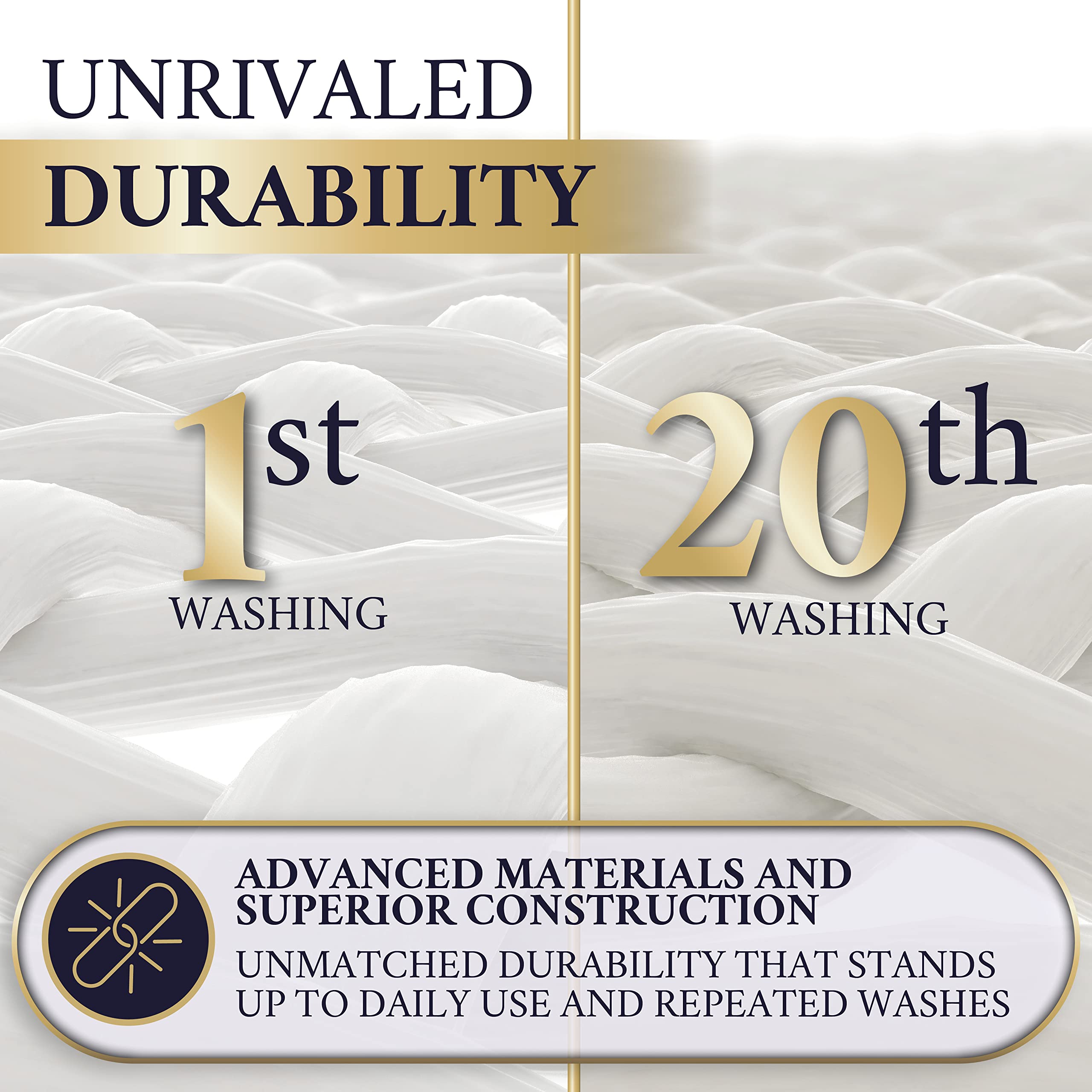 Royal Therapy Queen Sheet Set, 100% Cotton, 1000 Thread Count, Fitted Sheets for Queen Bed, 17-Inch Deep Pockets, White Bedding Set