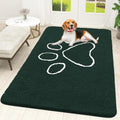 OLANLY Dog Door Mat - Absorbent Non-Slip Chenille for Muddy Paws | 59x35 Inches, Blackish Green