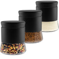 GADGETWIZ Sugar Tea Coffee Containers Set, Black Canisters for Kitchen, Stainless Steel Apothecary Jar, Home Décor Centerpiece Decorative Kitchen. 26 OZ