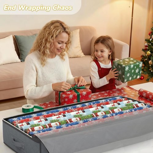 Budding Joy 90L Under Bed Storage Containers - Foldable Closet Organizers for Linen, Blankets, Clothing & More | Grey