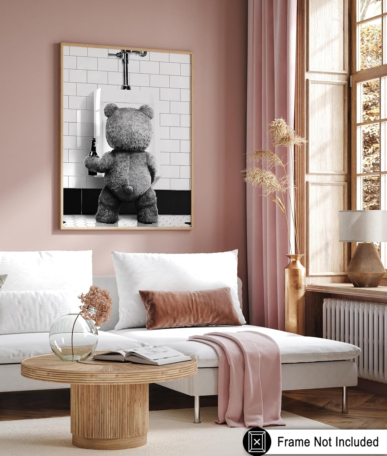 Poster Master Funny Teddy Bear Print - Humorous Wall Art Gift for Movie Fans | Black & White - 8x10 Unframed