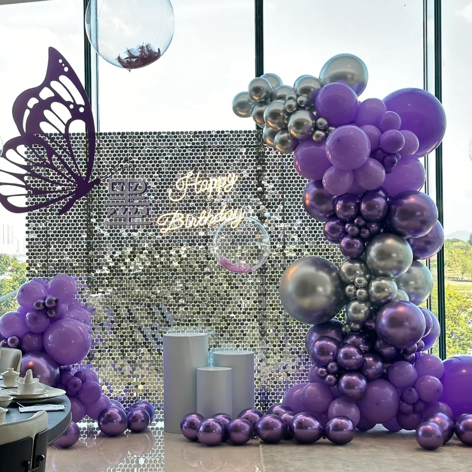 Voircoloria Metallic Purple Balloons - 12-Inch Chrome Latex | 66-Pack for Birthday, Wedding & More