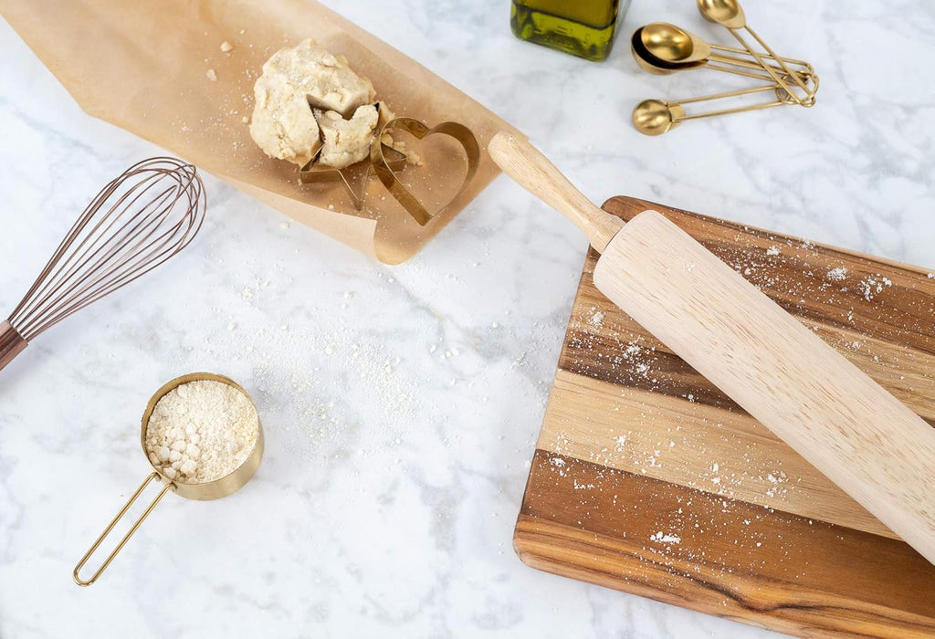 Classic Wood Rolling Pin - 20-Inch Baker's Essential for Pizza Dough, Cookies, Pastries & Pasta