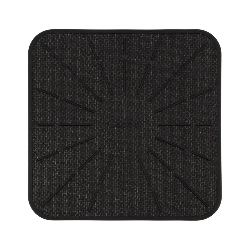 Lazy K Induction Cooktop Mat - Silicone Fiberglass Scratch Protector - for Magnetic Stove - Non slip Pads to Prevent Pots from Sliding during Cooking - Square (7.4inches) Black