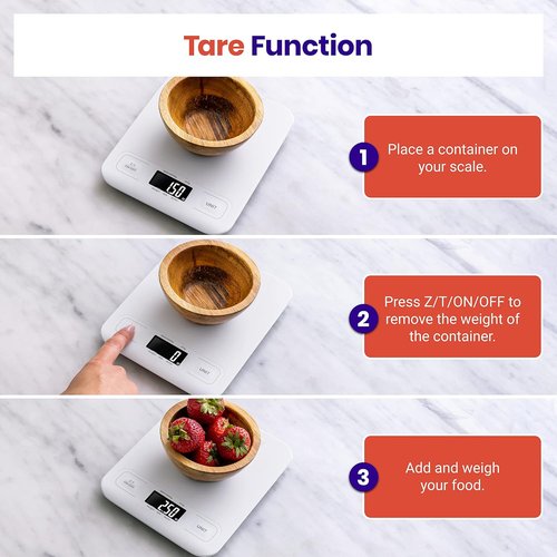 Etekcity Digital Food Kitchen Scale - Accurate Grams & Ounces Measurement for Cooking & Meal Prep | Medium White
