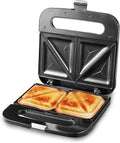 Elite Gourmet Sandwich Panini Maker - Non-Stick Grilled Cheese & Omelets, 2 Slice, 750 Watts, Stainless Steel