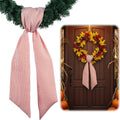 Orange Striped Wreath Sash - Fall Thanksgiving Bow for Door Decoration | 5.12" Wide x 54" Long