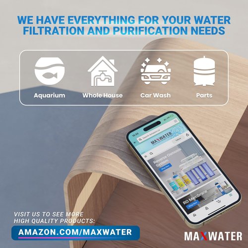 Max Water 5 Micron 10 x 2.5 String Wound Sediment Water Filter Cartridge Replacement for Whole House water filter system and RO System, Compatible with Well Water Filter WFPFC4002, WHKF-WHSW (25 Pack)