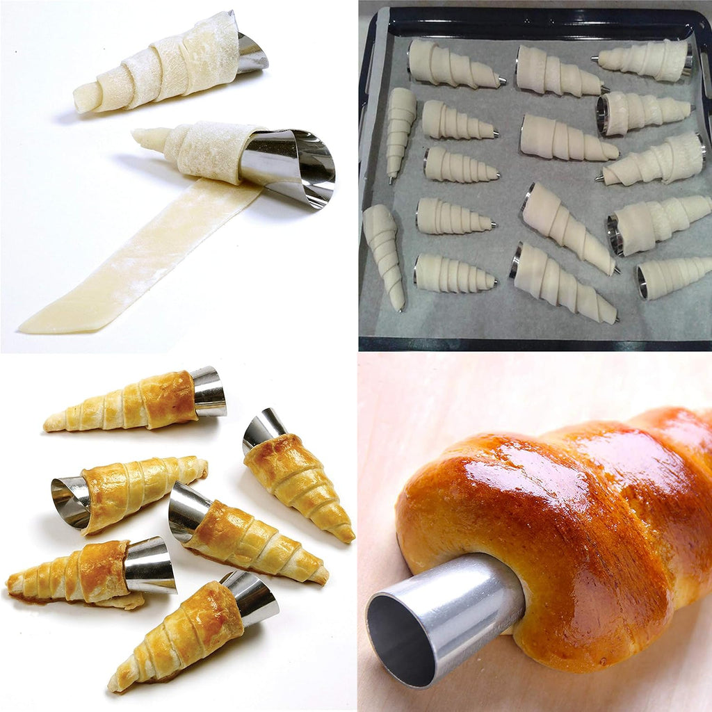 Stainless Steel Cream Horn Molds - Large Size Pack of 20 Durable Ice Cream Tubes