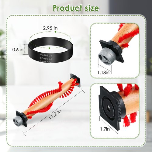 Landhoow XL Vacuum Brush Roller replacement parts with Vacuum Belt Compatible with Oreck XL Parts, Cleaner Belt compatible with 0300604, Upright Replacement Part for House and Office Clean(1 Pack)
