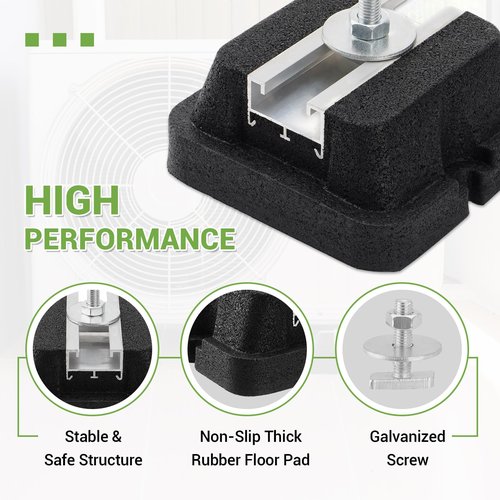 4 Pack Floor Mounting Base Kit for Mini Split Air Conditioner Condensers Heat Pump System, Mini Split Rubber Feet, Heavy-Duty Rubber Anti-Vibration Isolator Mounting Bracket Support Up to 1100 LB