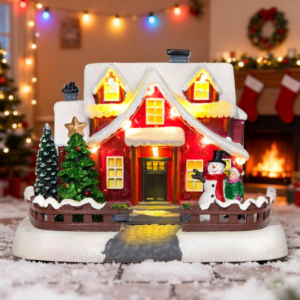 Skiennix LED Lighted Village House - 7-Inch Christmas Decoration for Holiday Home Decor | Collectible Building