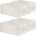 Fordonral Linen Storage Bins - 4 Pack Organizing Containers for Clothing, Toys & Books | Large Baskets with Window