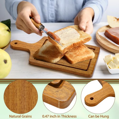 Kochorie 6 Sets Baby Shower Prizes for Game Winners 49 Pcs Square Acacia Wood Cheese Board Gift with Knives Spoons Gift Bags Kitchen Towels Bridal Shower Party Favors for Guests