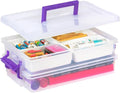 IRIS USA Craft Storage Container - 9 Qt. Clear Organizer Bin with Lids | Stackable & Portable for Art Supplies