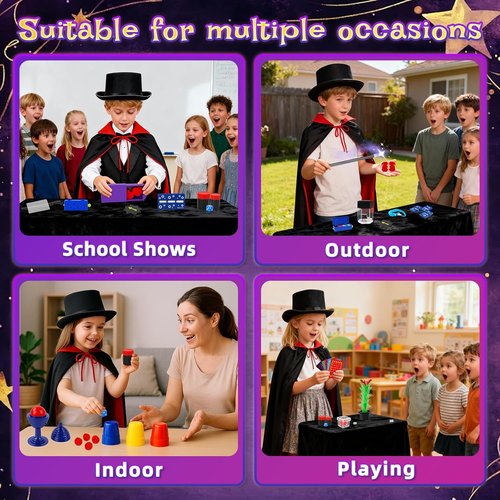 Magic Kit - Exciting Starter Magic Tricks Set with Wand & Costume | Perfect Gift for Kids Ages 6-12
