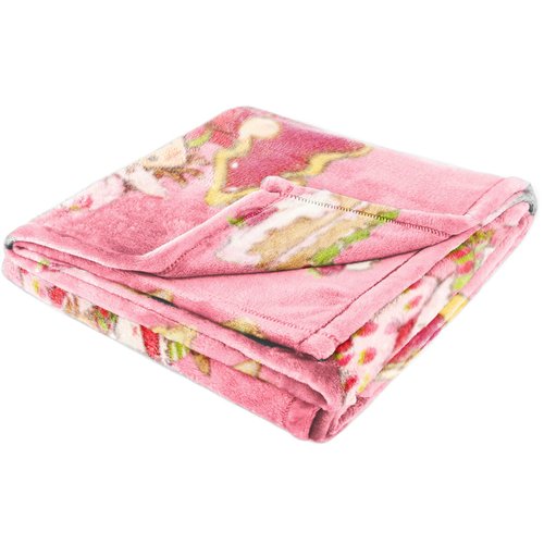 Jay Franco Kids Christmas Plush Throw Blanket – 50x70 Inches Soft & Cozy Fleece Throw for Holiday Bedroom & Couch Décor, Official Licensed Product, Pink - Strawberry Shortcake