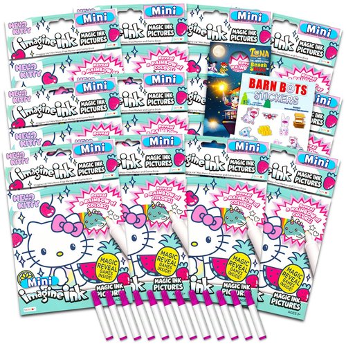 Sanrio Hello Kitty Imagine Ink Party Favor Set- 12 Pack No-Mess Magic Ink Coloring Books with Stickers and More | Hello Kitty Party Favors
