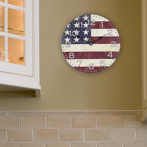 La Crosse 404-2631F 12 in. Americana Decorative Quartz Analog Wall Clock