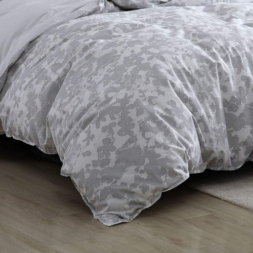 Kenneth Cole - Queen Duvet Cover Set, Soft Cotton All Season Bedding, Pre-Washed for Added Softness (Merrion Grey, Queen)