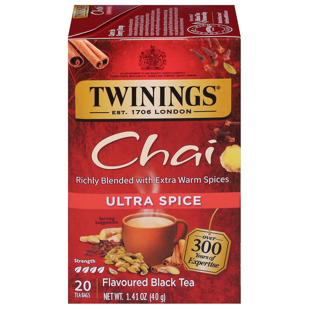 Twinings Ultra Spice Chai Tea - Rich Flavor Blend | 1.41 oz, 20 Tea Bags