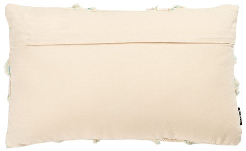 SAFAVIEH Home Collection Ashlin Beige/Teal Trellis Fringe 12 x 20-inch Rectangle Decorative Accent Throw Pillow (Insert Included) PLS6526J-1220, 12"x22"