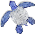 HDCRYSTALGIFTS Handmade Crystal Sea Turtle Figurine - Art Glass Ocean Sculpture for Home Decor (5 Inch, Blue)
