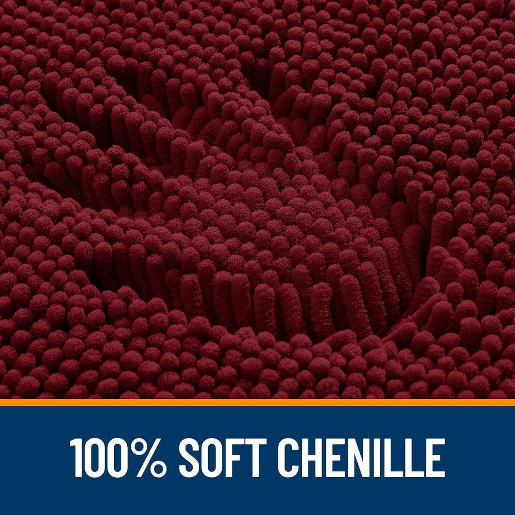 OLANLY Bath Rugs - Extra Soft Chenille | Quick-Dry, Machine Washable, 36x24, Burgundy