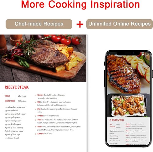 Air Fryer Max XL 6.5-Qt Air Fryer Oven - Healthy 8-in-1 Cooking with Exclusive Recipes & Visible Window