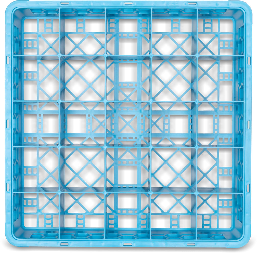 Carlisle FoodService Products OptiClean 25 Compartment Glass Racks – Fits 3.25" Diameter Red Wine Goblets, Beverage Glasses, Rocks Glasses, Tamper Proof Restaurant Kitchen, Blue