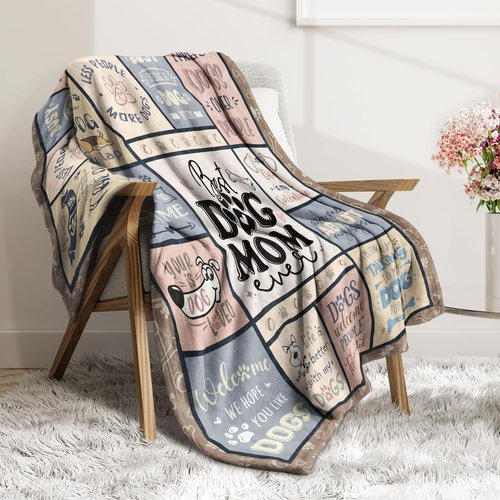 SteadStyle Mothers Day Dog Mom Gifts for Women – Best Ever Blanket for Pet Lovers, Funny Canine-Inspired Throw for Women, Cozy Present for Dog Owners on Birthday, Christmas, or Mother’s Day 60" x 50"