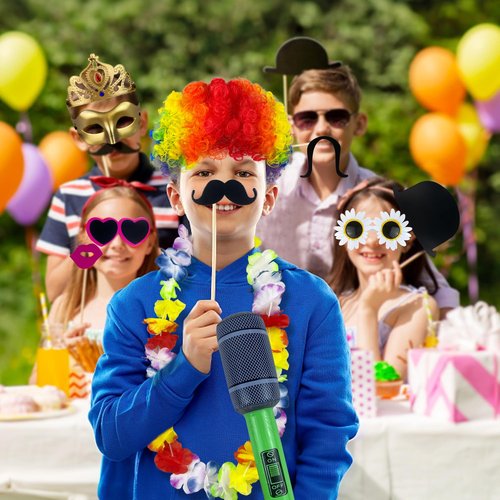 69PCS Colorful Photo Booth Props Set Novelty Funny Hats Wigs Glasses Props Sign Perfect for Graduation Birthday Bachelorette and All Occasions
