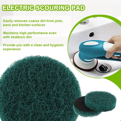 EPLZON 16pcs Kitchen Pads Power Scrubber Pads Set Electric Scrubber Replacement Scouring Pads fit for Dremel Versa Scouring Pads,Green