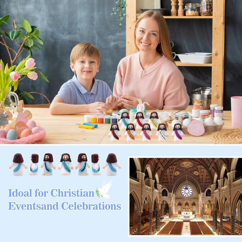 IEUHDKWL Mini Jesus Figurines in Bulk Tiny Jesus Figures Hide and Seek Religious Party Favors Sunday School Baptism Gifts (300pcs)