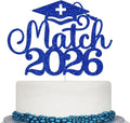 Match 2026 Cake Topper - Happy Match Day Decorations for Future Doctors | Blue Glitter Design