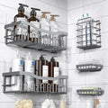 EUDELE Rustproof Stainless Steel Shower Caddy - No Drill Adhesive Organizer with Large Capacity | XL Size for Bathroom & Kitchen Storage