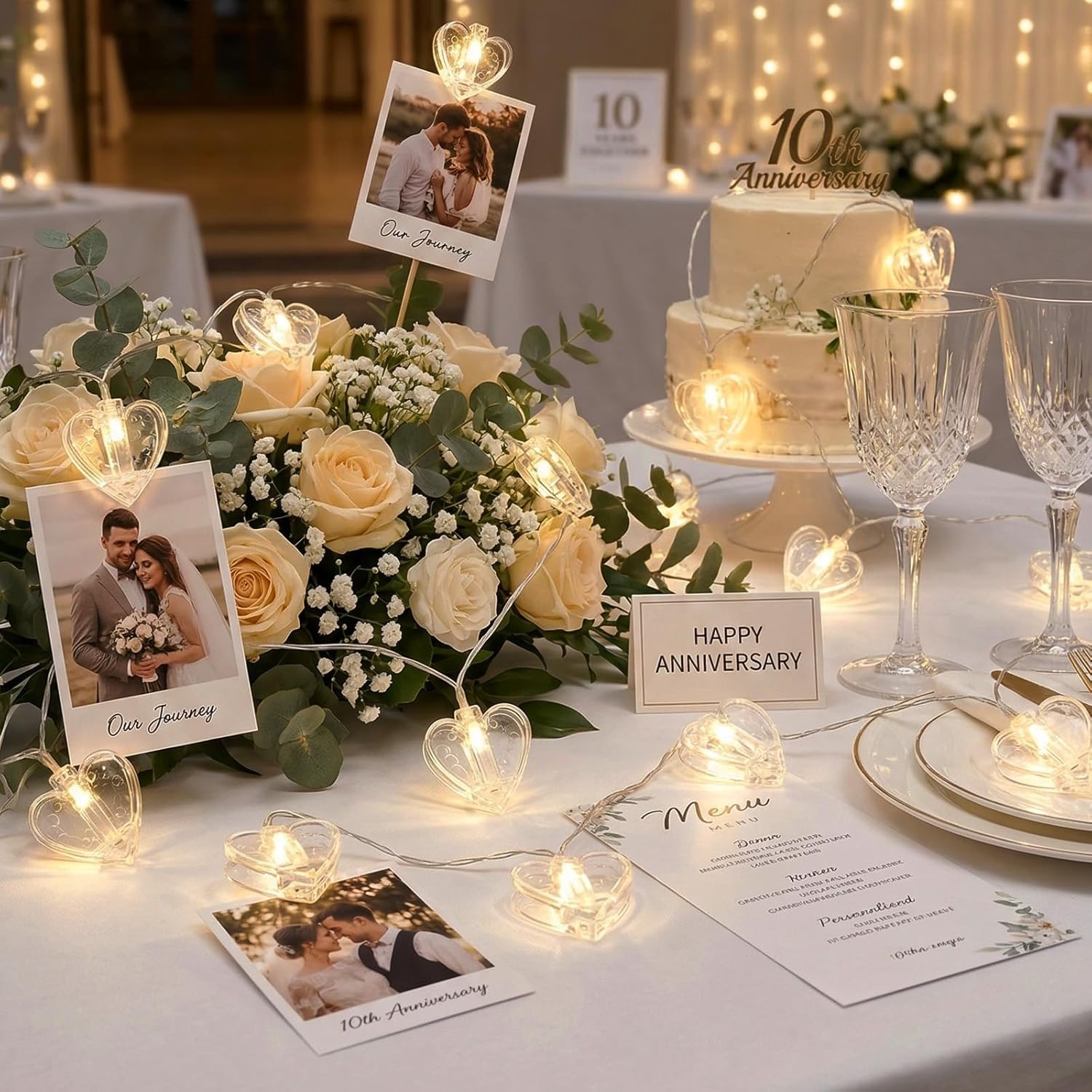 Skiennix 20 Photo String Lights - Clear Clips for Indoor/Outdoor Decor | 9.85Ft for Weddings & Parties