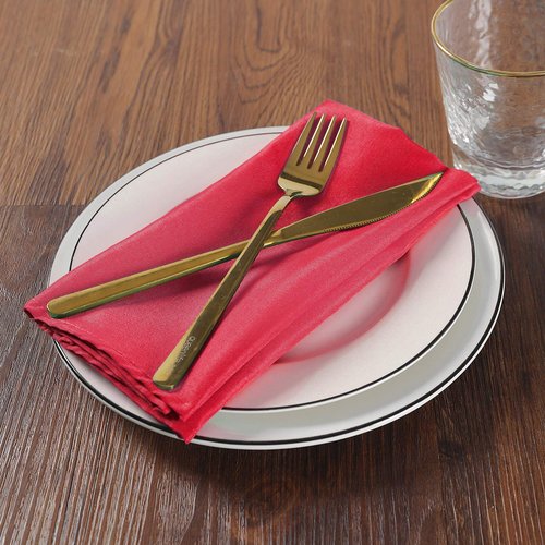 Cloth Napkins 17x17 inch Washable Polyester Dinner Napkins Soft Table Napkins for Wedding Party Dining Banquet(Red,100PCS)